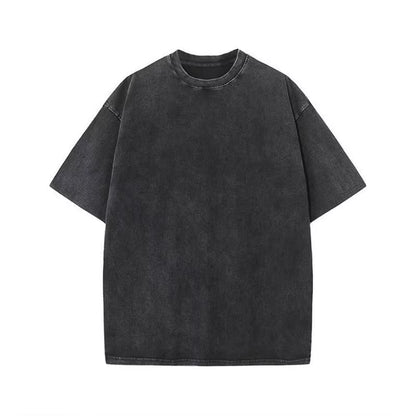 230G T-Shirt Oversized Acid Washed Tee Print Retro Punk T-Shirt for Men'S Women'S Adults 100% Cotton Harajuku Casual Streetwear