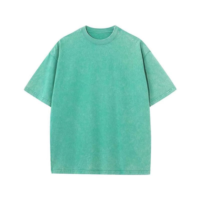 230G T-Shirt Oversized Acid Washed Tee Print Retro Punk T-Shirt for Men'S Women'S Adults 100% Cotton Harajuku Casual Streetwear