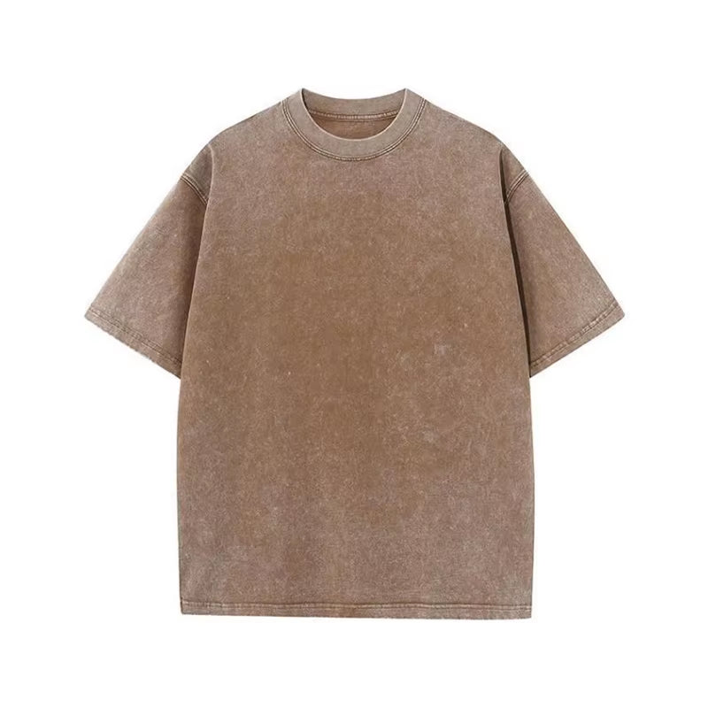230G T-Shirt Oversized Acid Washed Tee Print Retro Punk T-Shirt for Men'S Women'S Adults 100% Cotton Harajuku Casual Streetwear