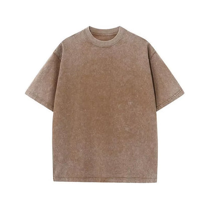 230G T-Shirt Oversized Acid Washed Tee Print Retro Punk T-Shirt for Men'S Women'S Adults 100% Cotton Harajuku Casual Streetwear
