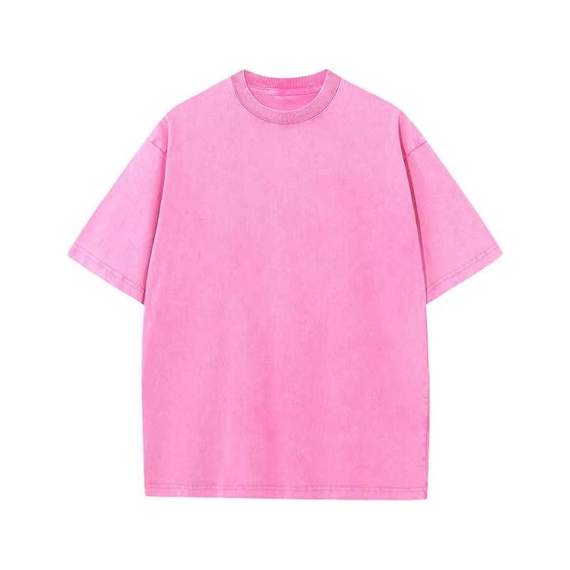 230G T-Shirt Oversized Acid Washed Tee Print Retro Punk T-Shirt for Men'S Women'S Adults 100% Cotton Harajuku Casual Streetwear