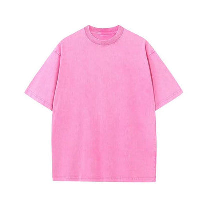 230G T-Shirt Oversized Acid Washed Tee Print Retro Punk T-Shirt for Men'S Women'S Adults 100% Cotton Harajuku Casual Streetwear